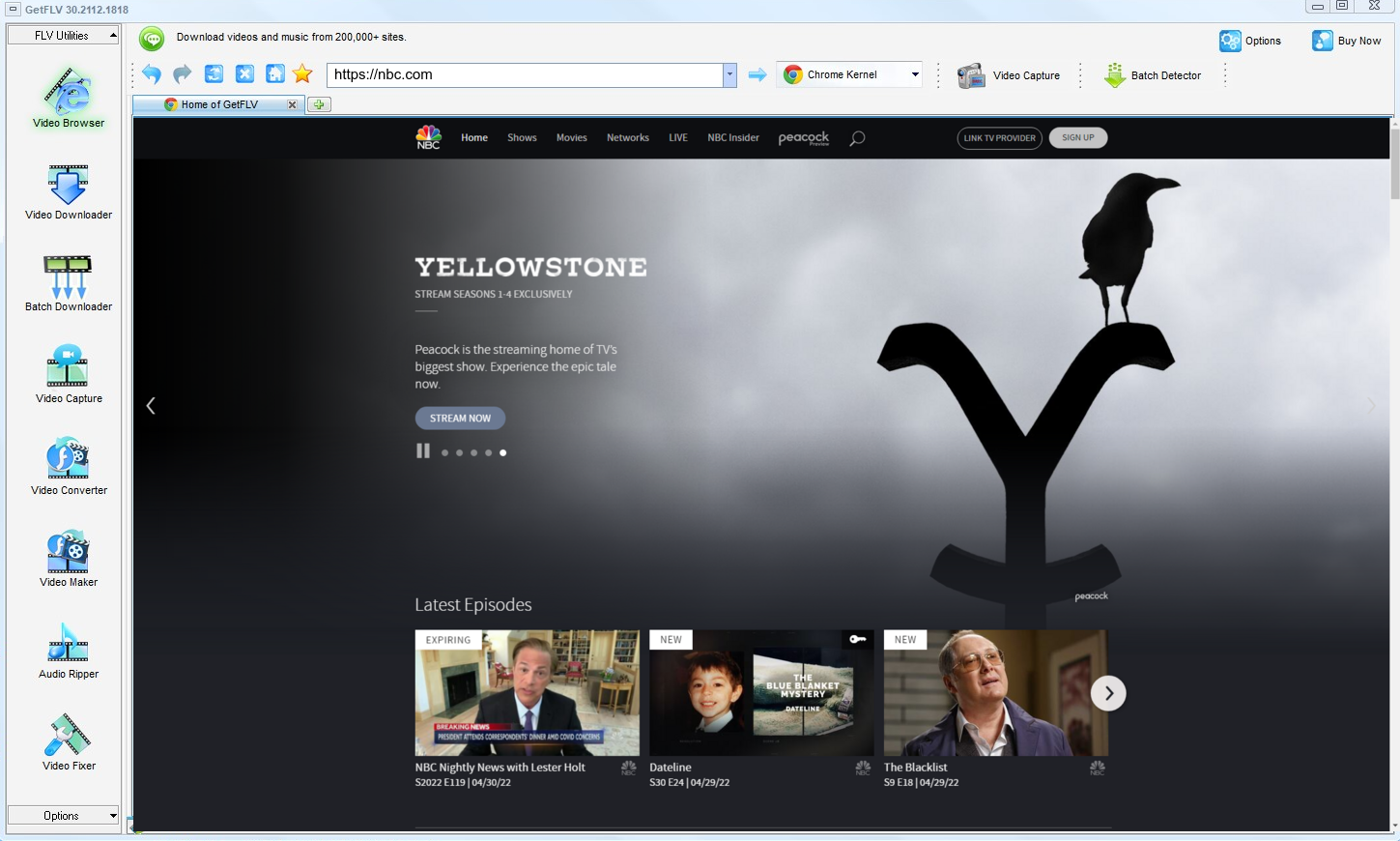 GetFLV NBC Downloader (Windows and Mac) — NBC