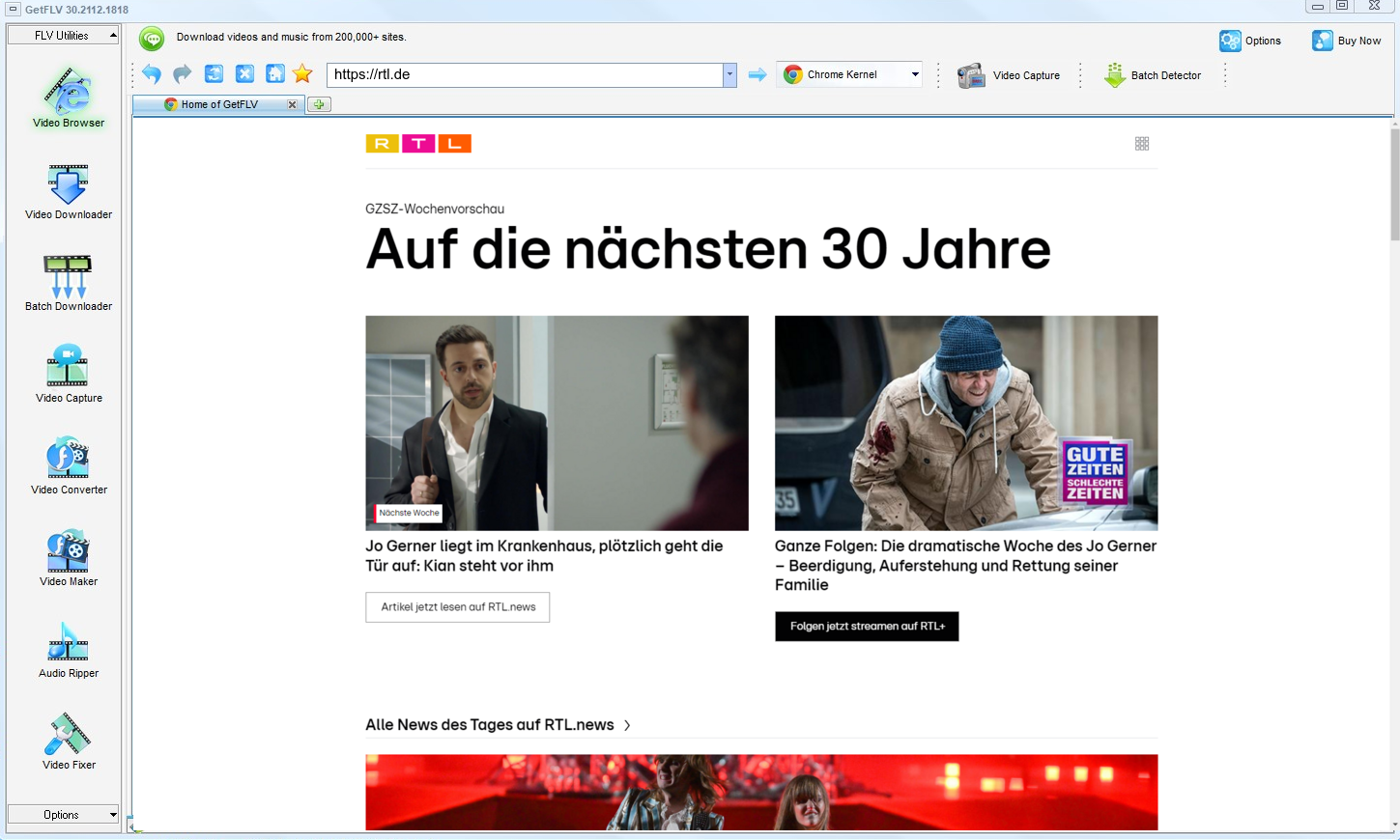 Capture the rtl.de stream with GetFLV — rtl.de
